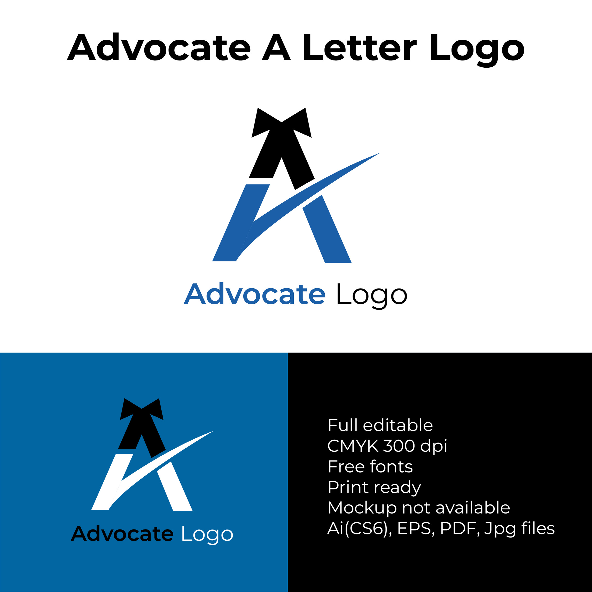 Advocate A letter logo cover image.