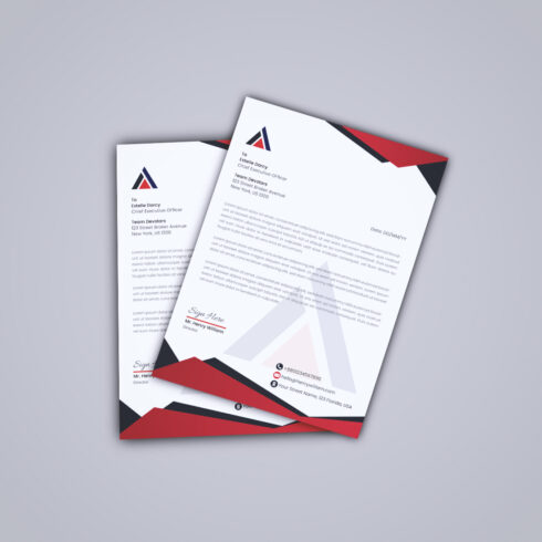 Modern and Creative Letterhead Design Template cover image.