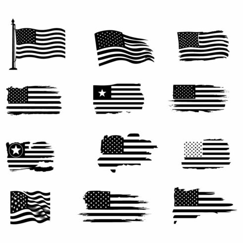 American national flag vector silhouette cover image.