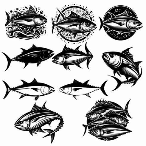 Tuna Fishes vector illustration cover image.