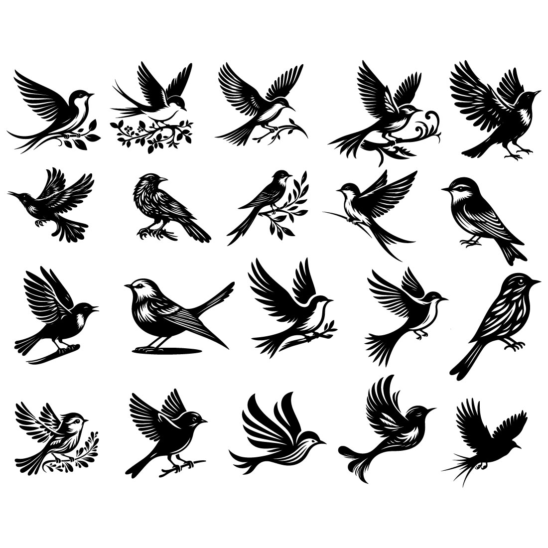 Bird vector silhouette preview image.