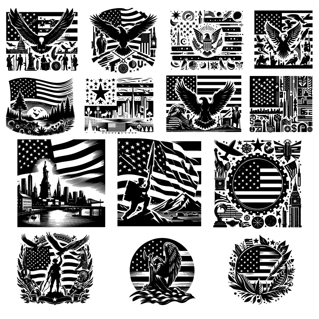 American flag vector preview image.