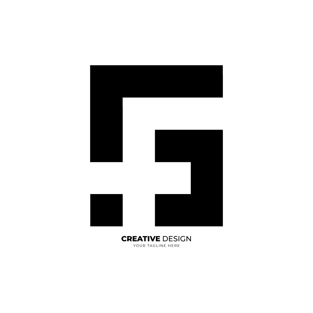 Letter design S G F negative space branding icon logo cover image.