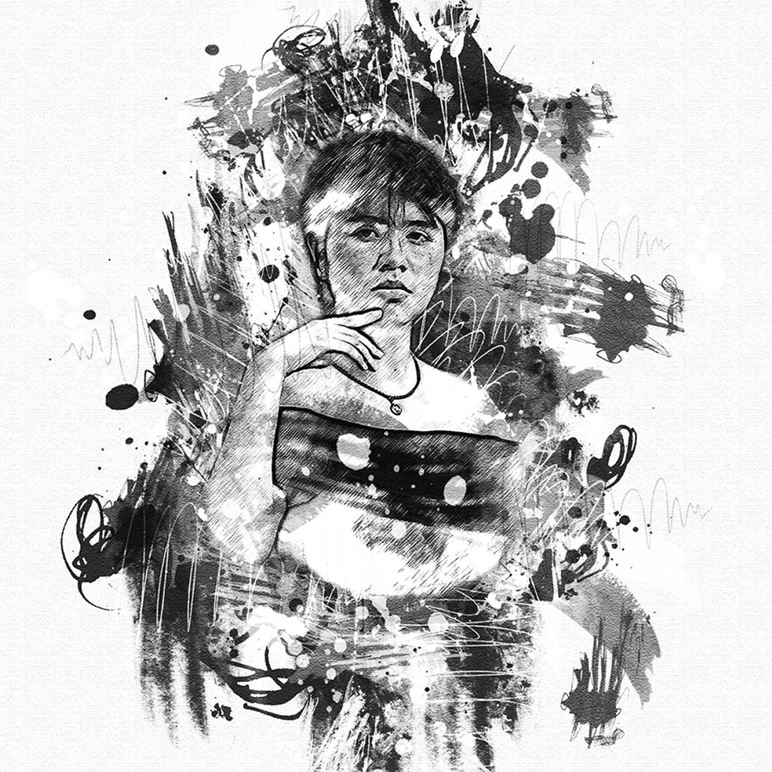 Ink Sketch Effect Photoshop Action preview image.