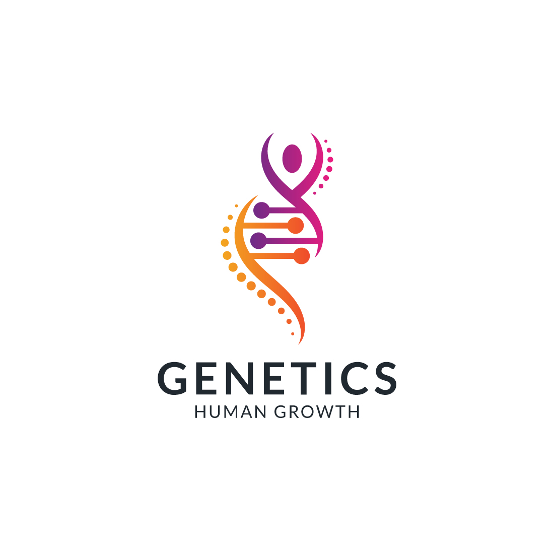 Genetics logo template for medical and healthcare clinics preview image.