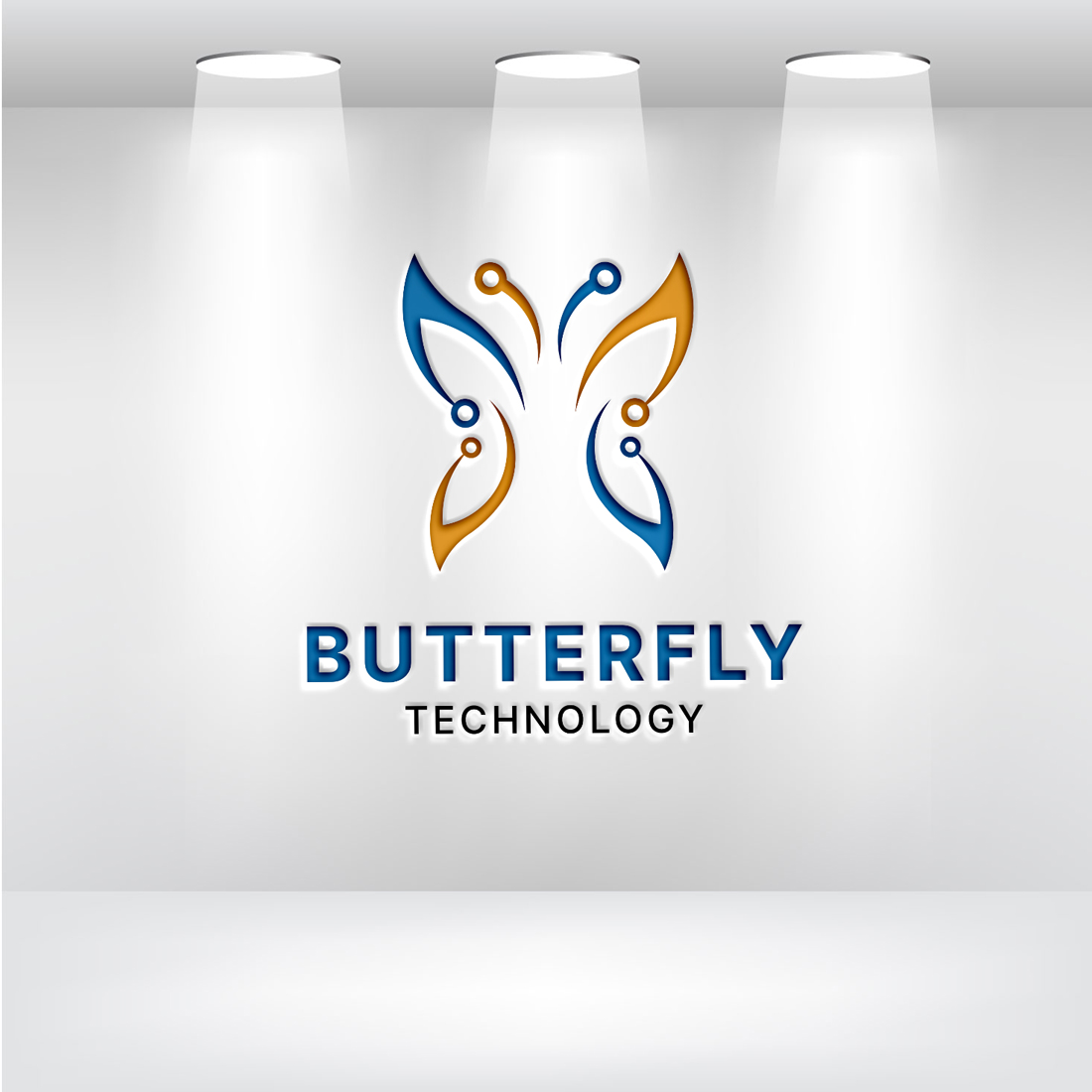 Butterfly technology logo template preview image.