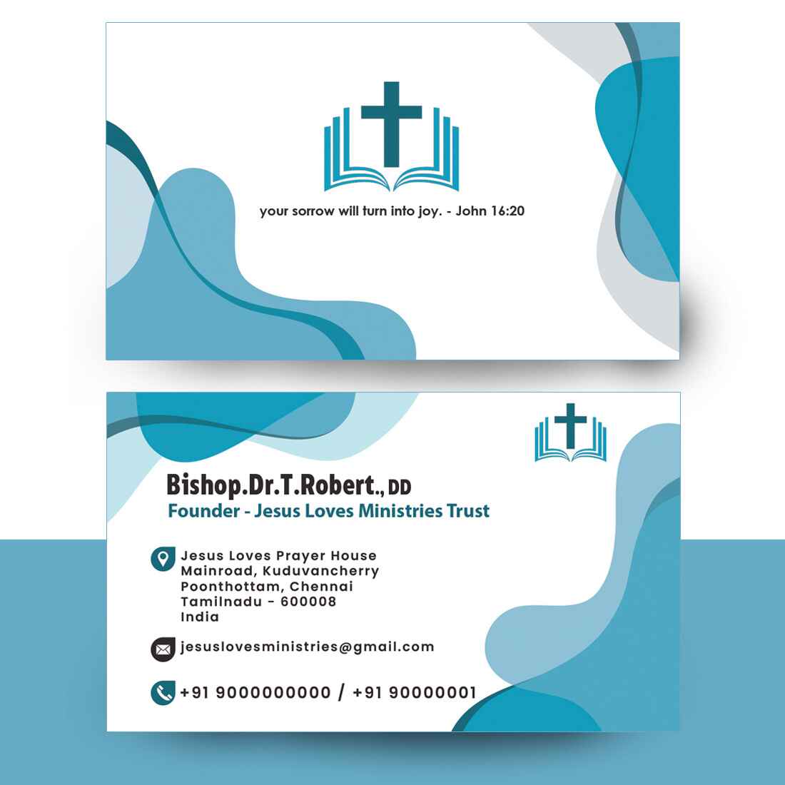 Premium Church Business Card PSD cover image.