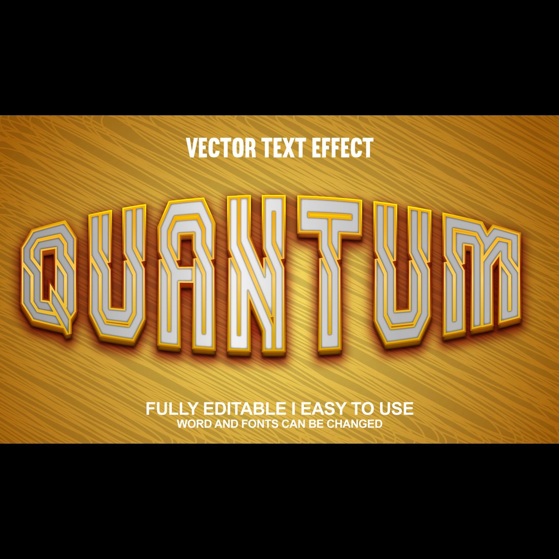 Fully Editable Vector 3D Text Effect cover image.