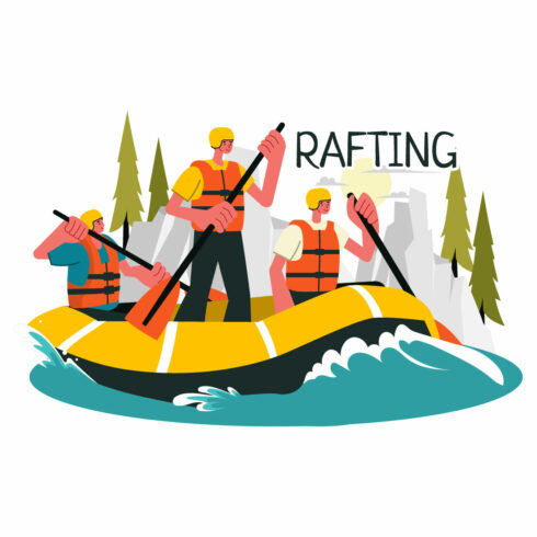 9 Rafting Sports Illustration cover image.