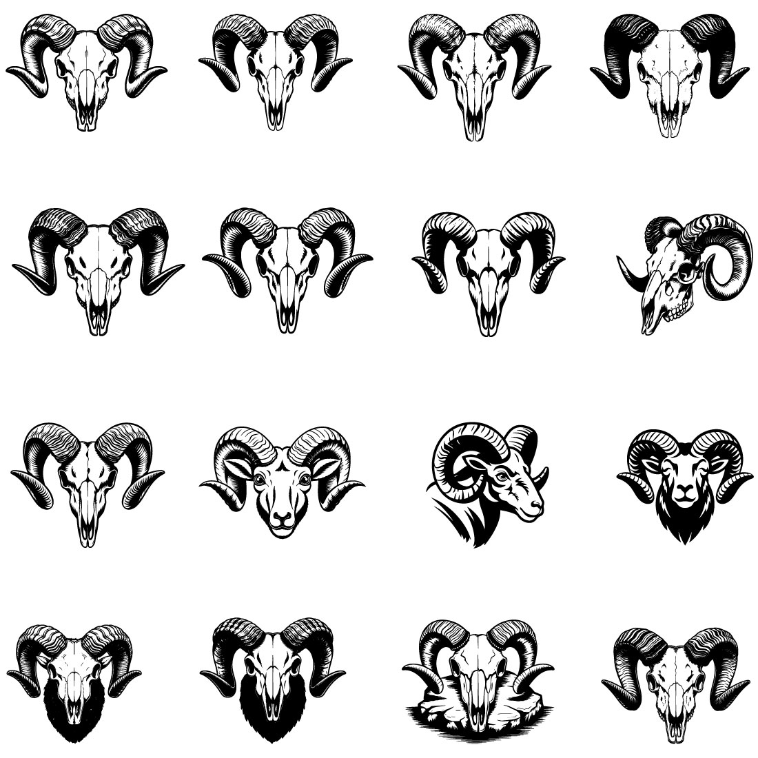 Ram with horns vector preview image.