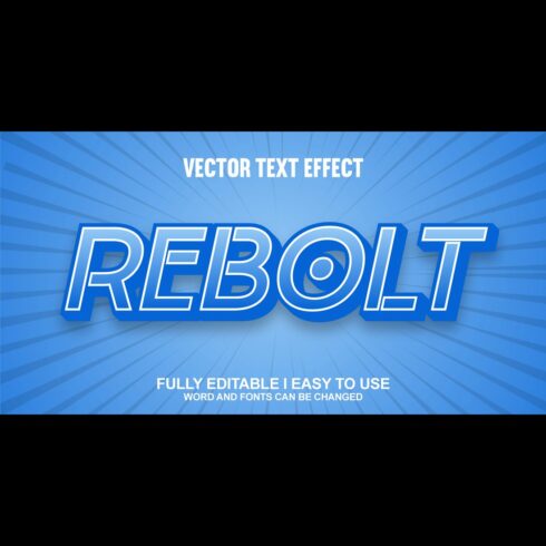 Fully Editable Vector 3D Text Effect cover image.