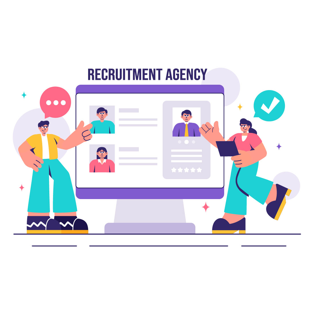 15 Recruitment Agency Illustration preview image.