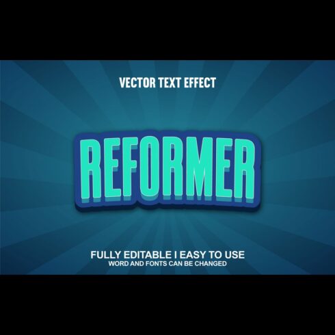 Fully Editable Vector 3D Text Effect cover image.