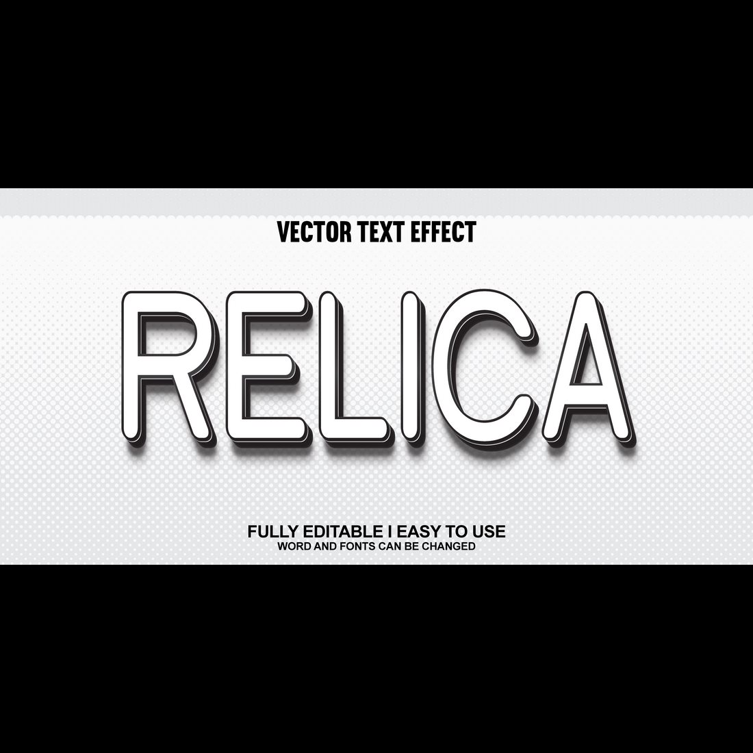 Fully Editable Vector 3D Text Effect cover image.