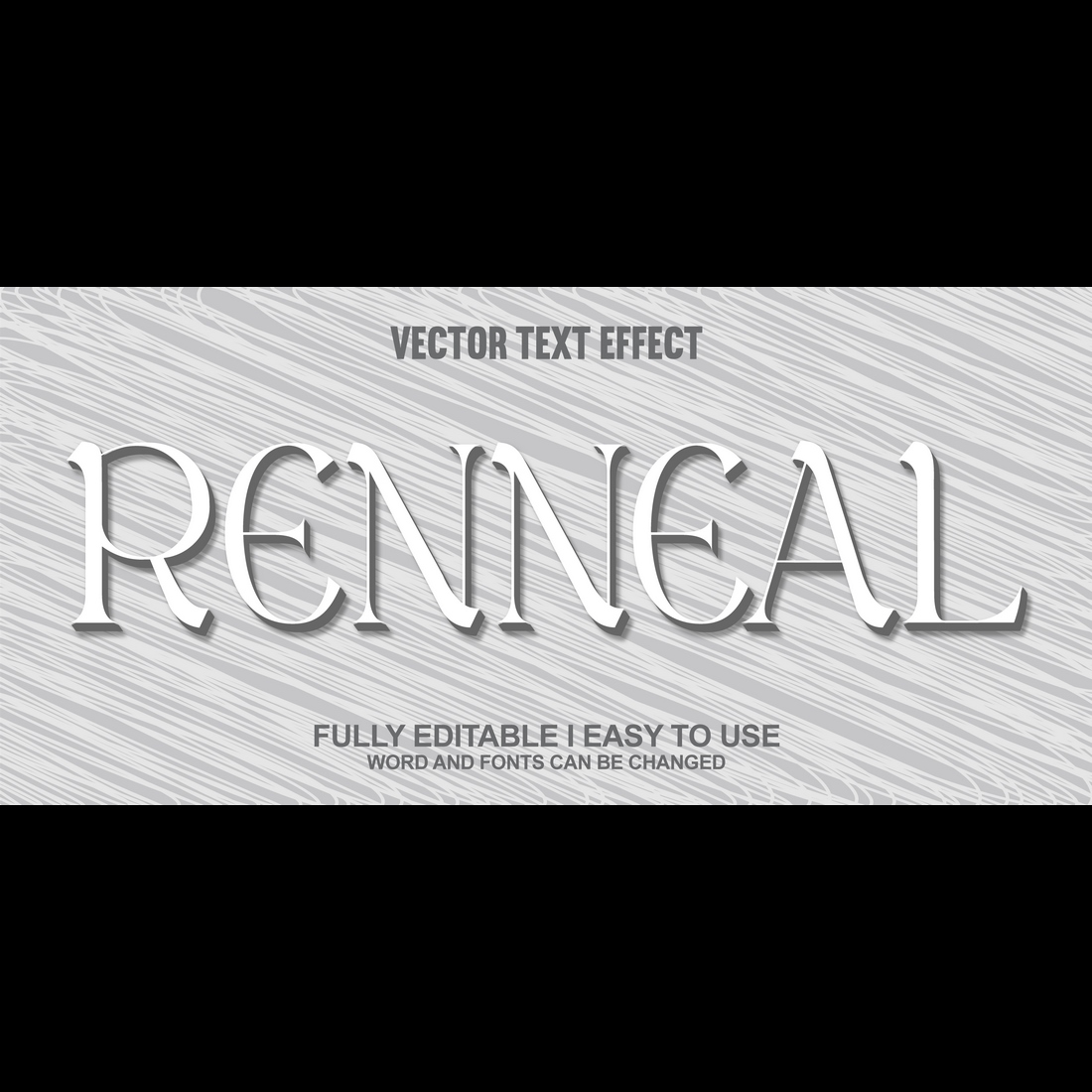 Fully Editable Vector 3D Text Effect preview image.