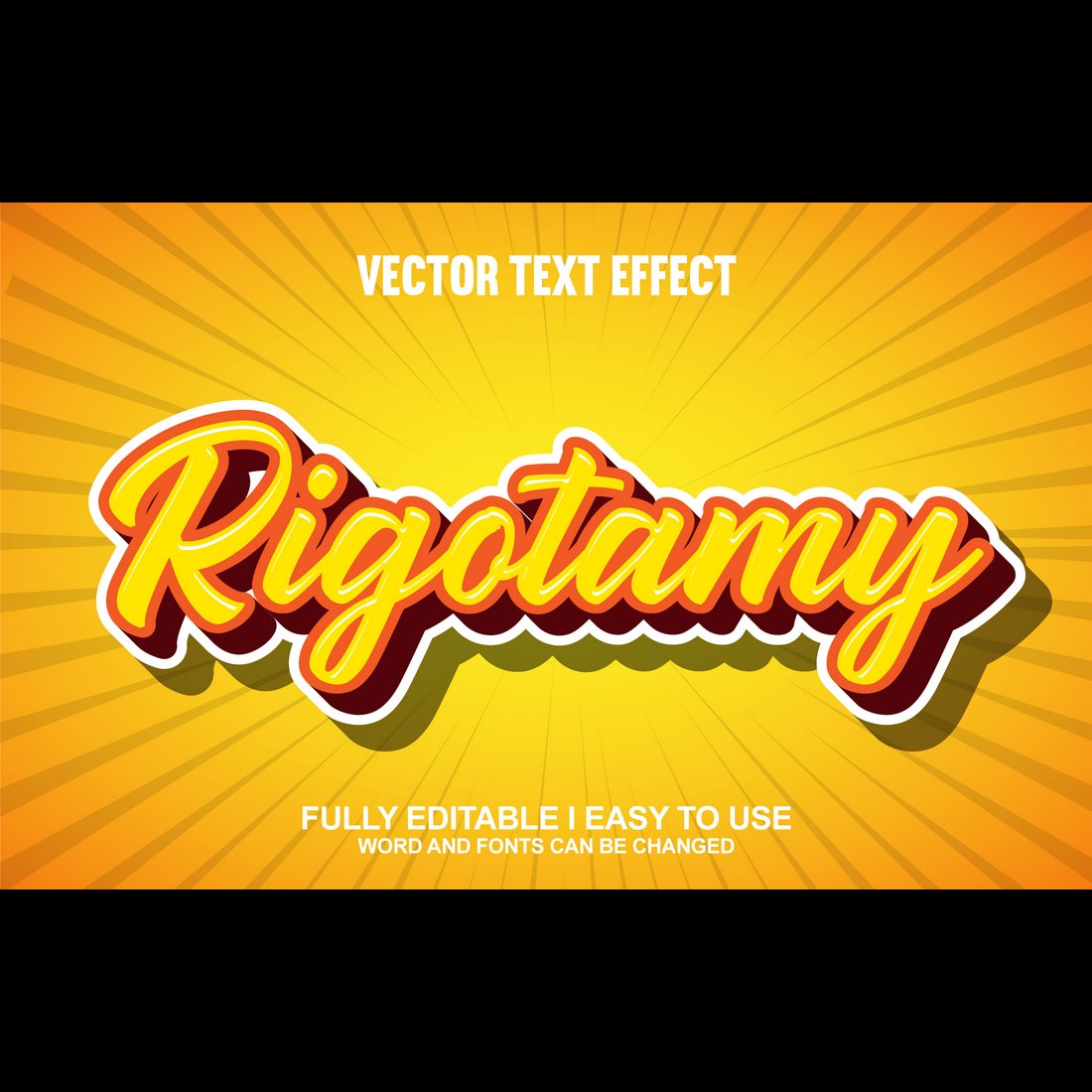 Fully Editable Vector 3D Text Effect cover image.