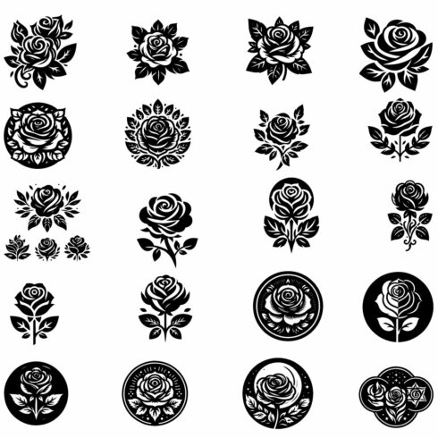 rose flower vector silhouette cover image.