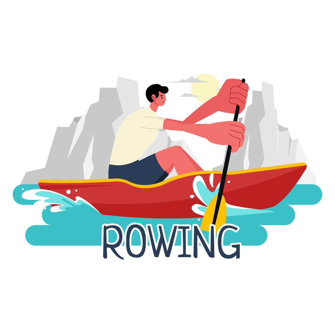 9 Rowing Sport Illustration cover image.