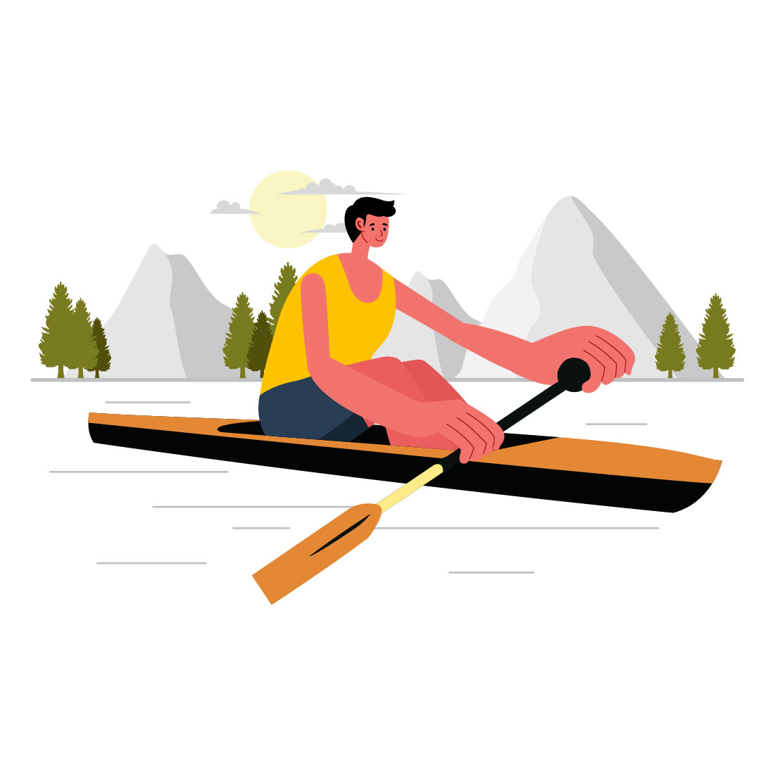 9 Rowing Sport Illustration preview image.