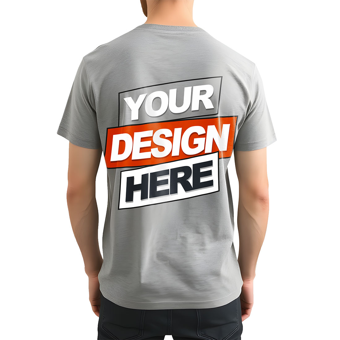 Heather Gray T-Shirt Man Mockup preview image.