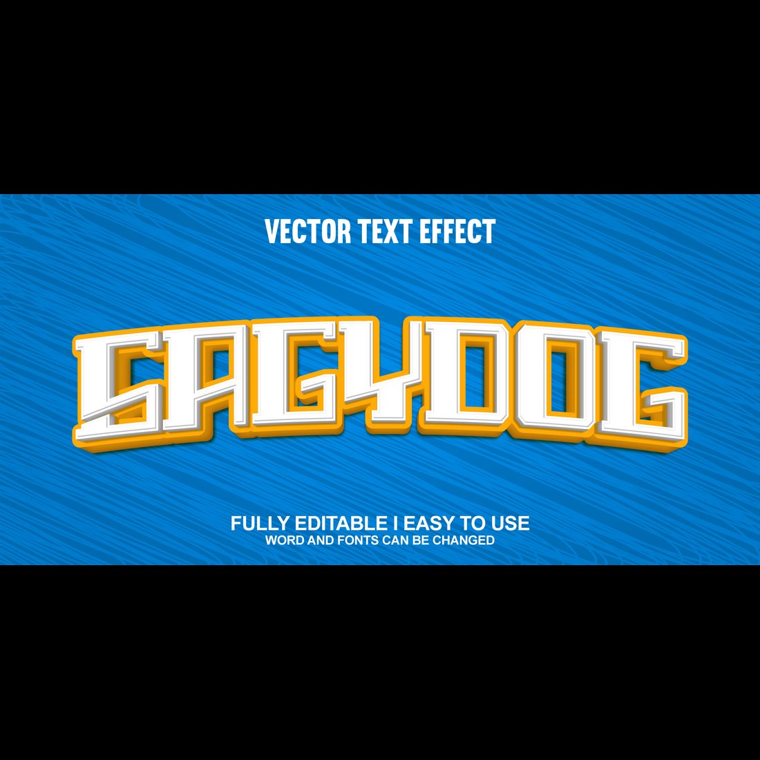 Fully Editable Vector 3D Text Effect cover image.