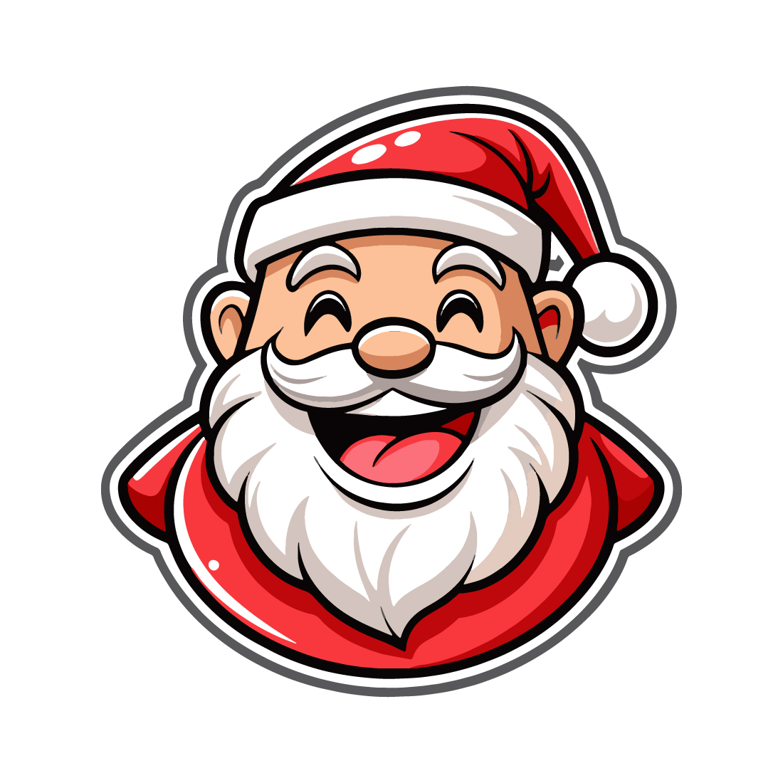 Cheerful Santa Claus Face Vector Illustration cover image.