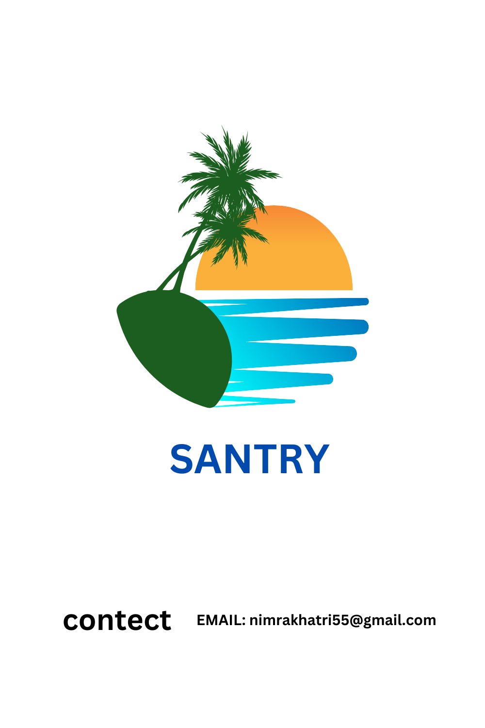 Travel Logo Design with Beach and Sun on Black Background – Perfect for Travel Agencies and Brands pinterest preview image.