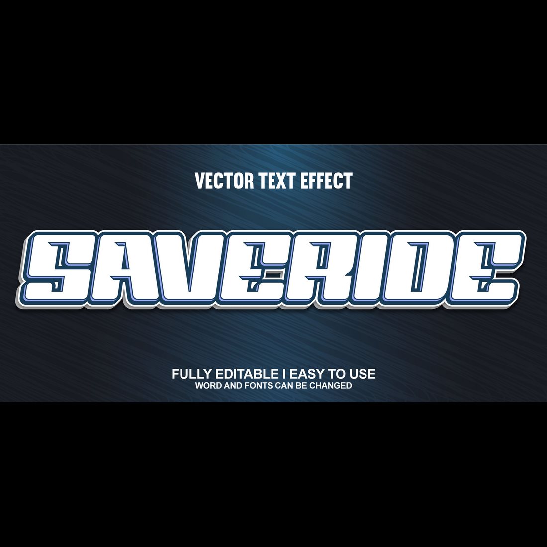 Fully Editable Vector 3D Text Effect preview image.