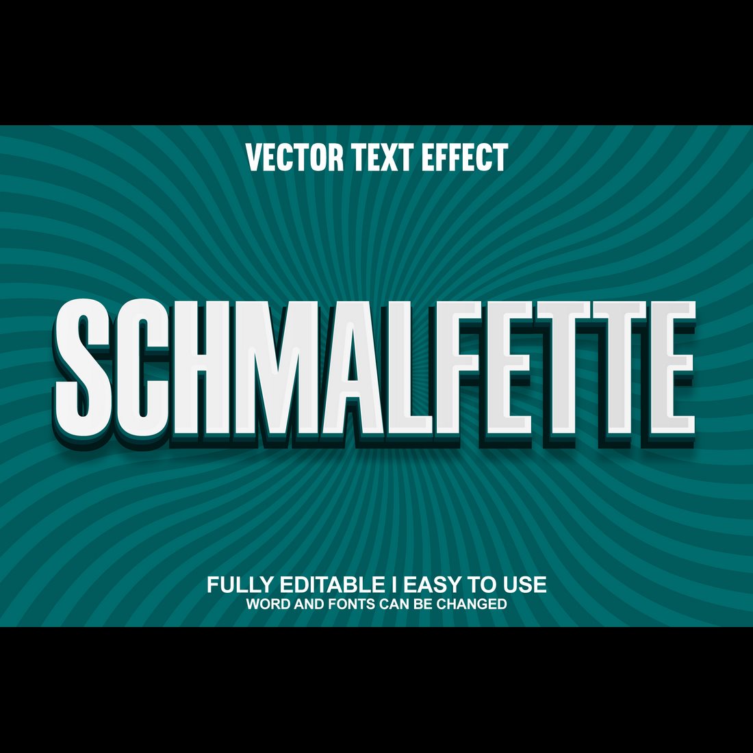 Fully Editable Vector 3D Text Effect cover image.