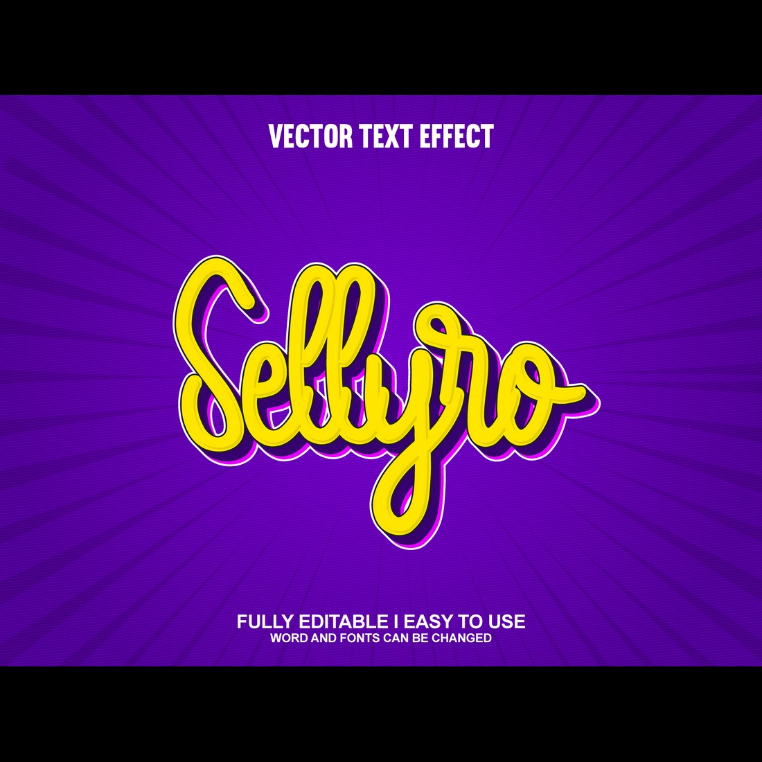 Fully Editable Vector 3D Text Effect cover image.