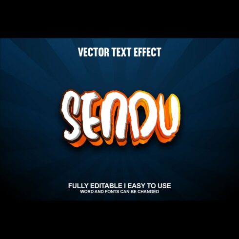 Fully Editable Vector 3D Text Effect cover image.