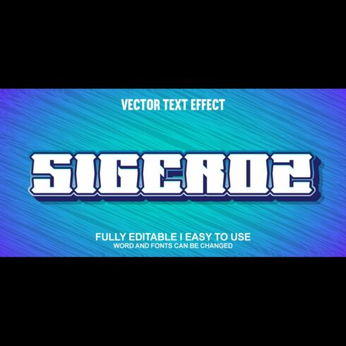 Fully Editable Vector 3D Text Effect cover image.