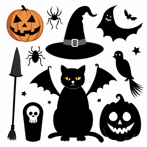 100+ Black Halloween Clipart cover image.