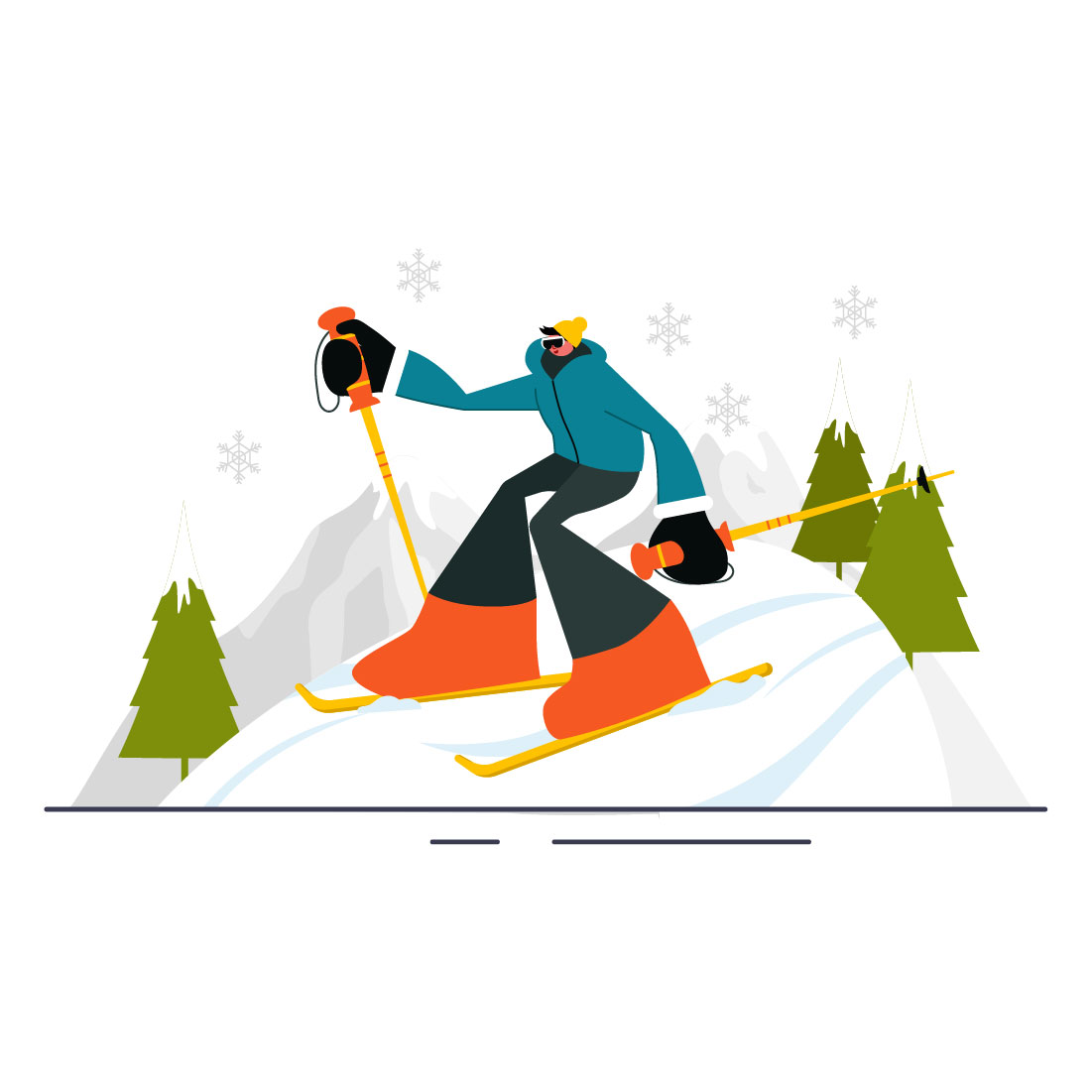 9 Skiing Winter Sport Activities Illustration cover image.