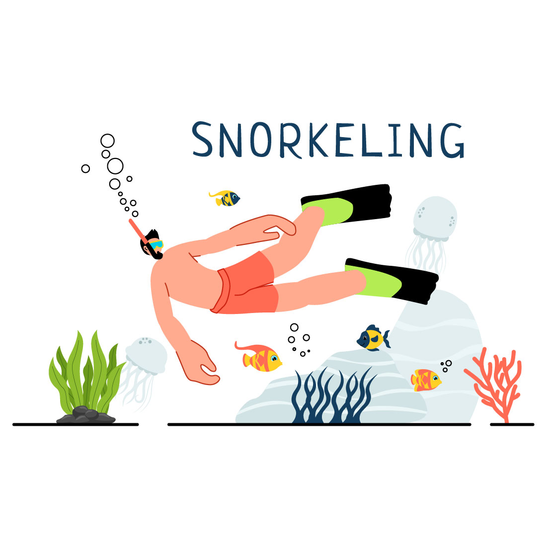 9 Snorkeling Adventure Illustration preview image.