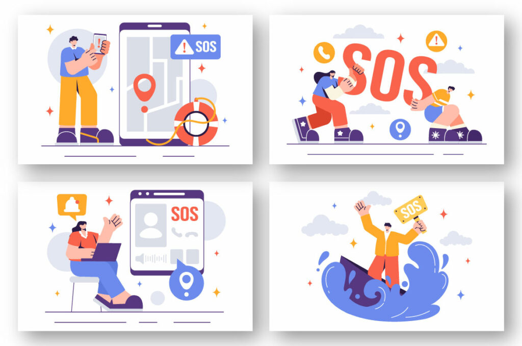Internal Sos 13 SOS Message Emergency Illustration - MasterBundles