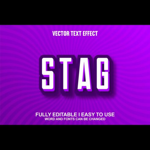 Fully Editable Vector 3D Text Effect cover image.