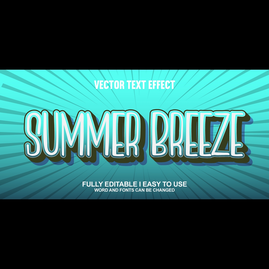 Fully Editable Vector 3D Text Effect preview image.