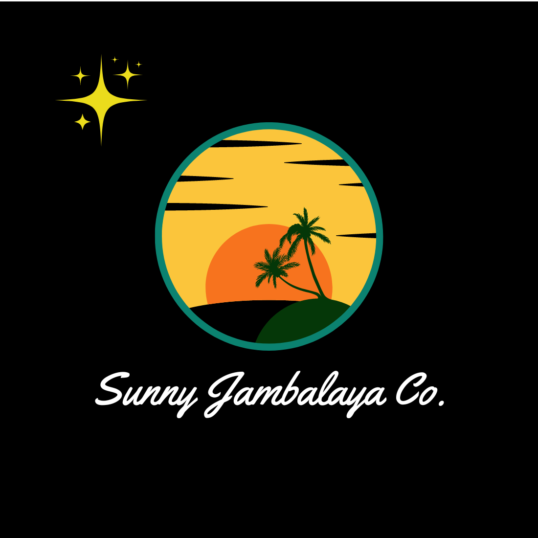 Travel Logo Design with Beach and Sun on Black Background – Perfect for Travel Agencies and Brands preview image.