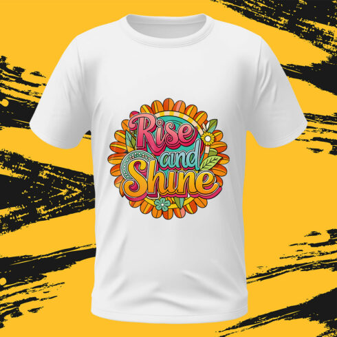 Typography T-shirt Design Rise and shine cover image.