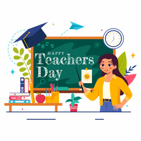 10 Happy Teacher's Day Illustration cover image.