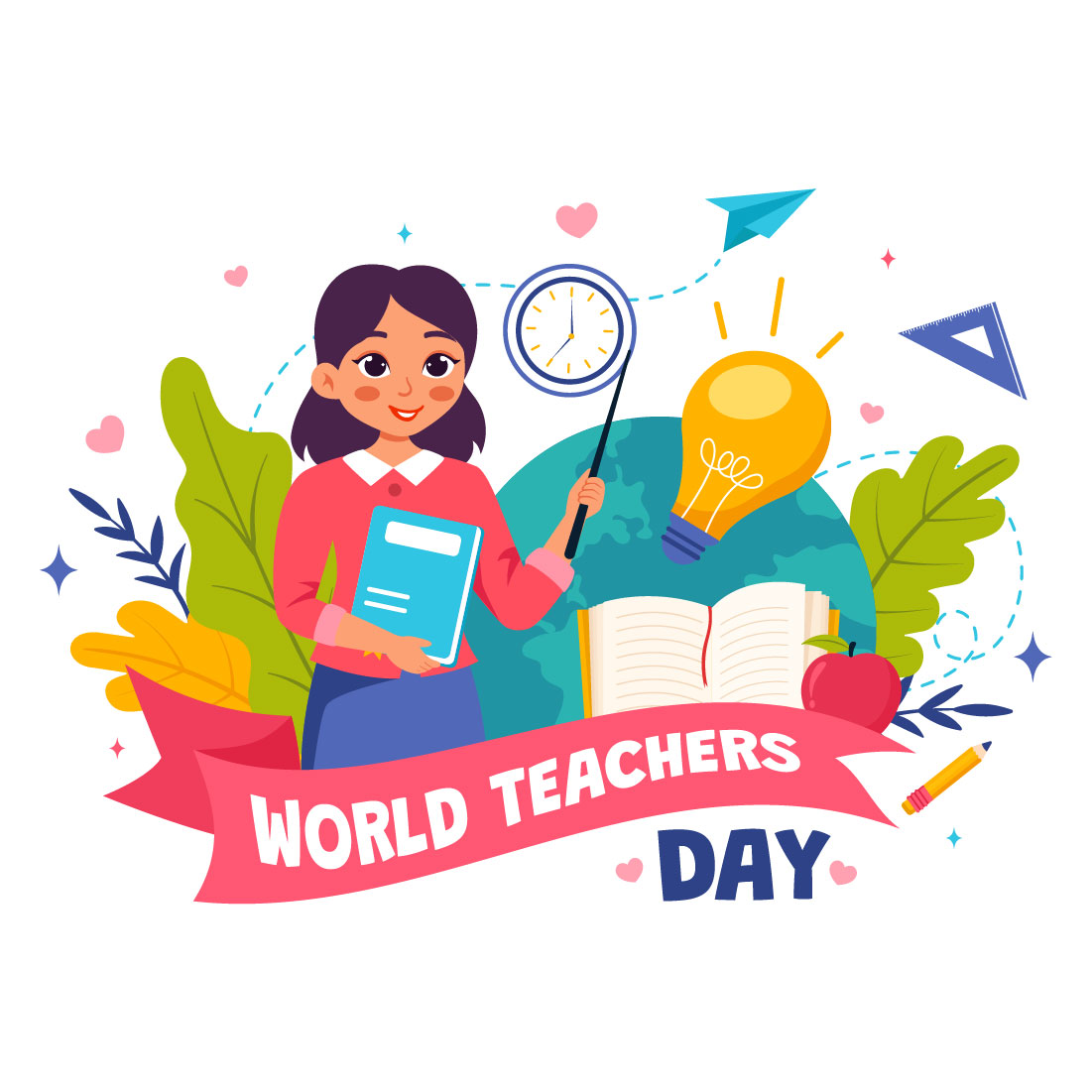 10 Happy Teacher's Day Illustration preview image.