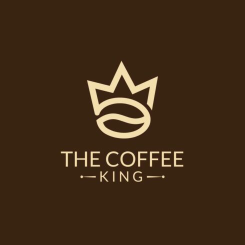 Coffee shop logo with cup of coffee and king crown cover image.