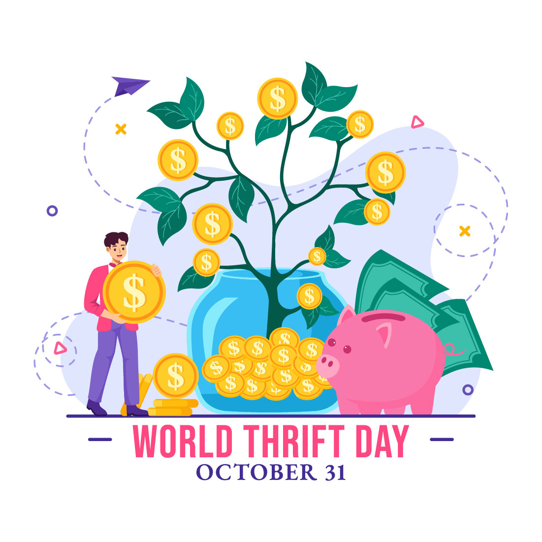 11 World Thrift Day Illustration preview image.