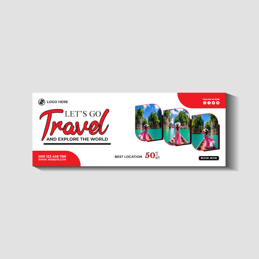 travel and tourism instagram post or social media post template preview image.