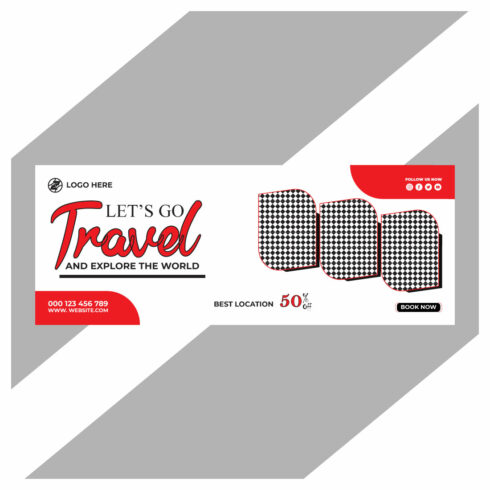 travel and tourism instagram post or social media post template cover image.