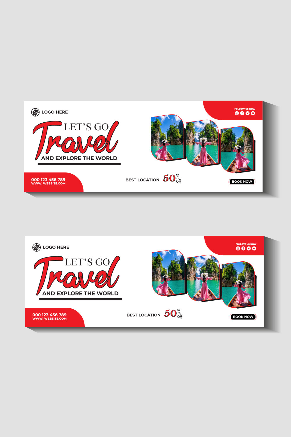 travel and tourism instagram post or social media post template pinterest preview image.