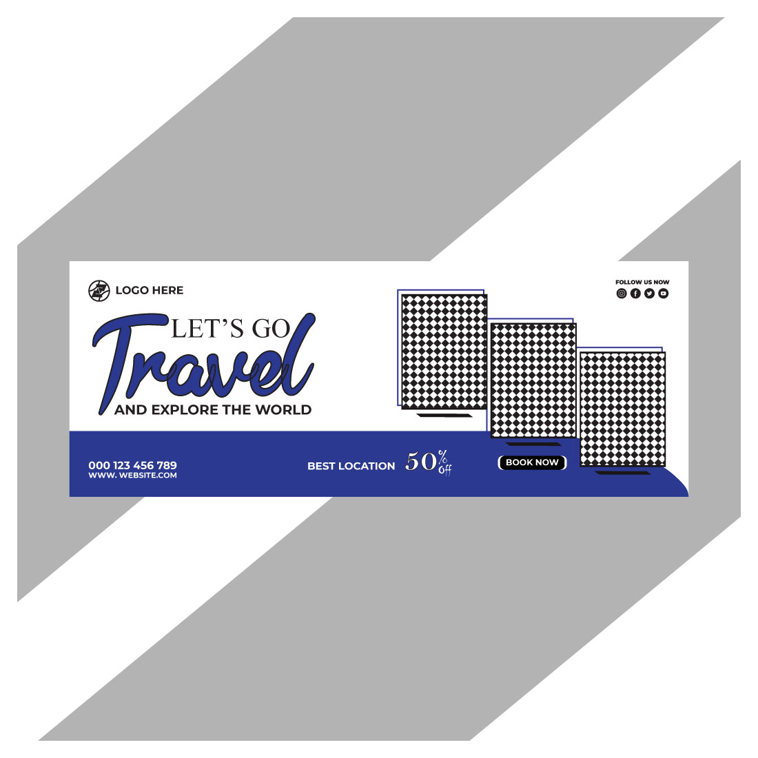 travel and tourism instagram post or social media post template cover image.