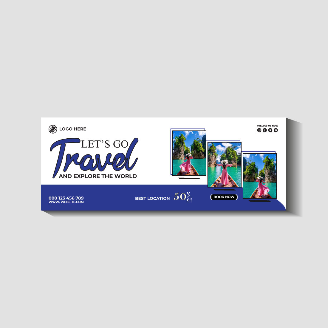 travel and tourism instagram post or social media post template cover image.