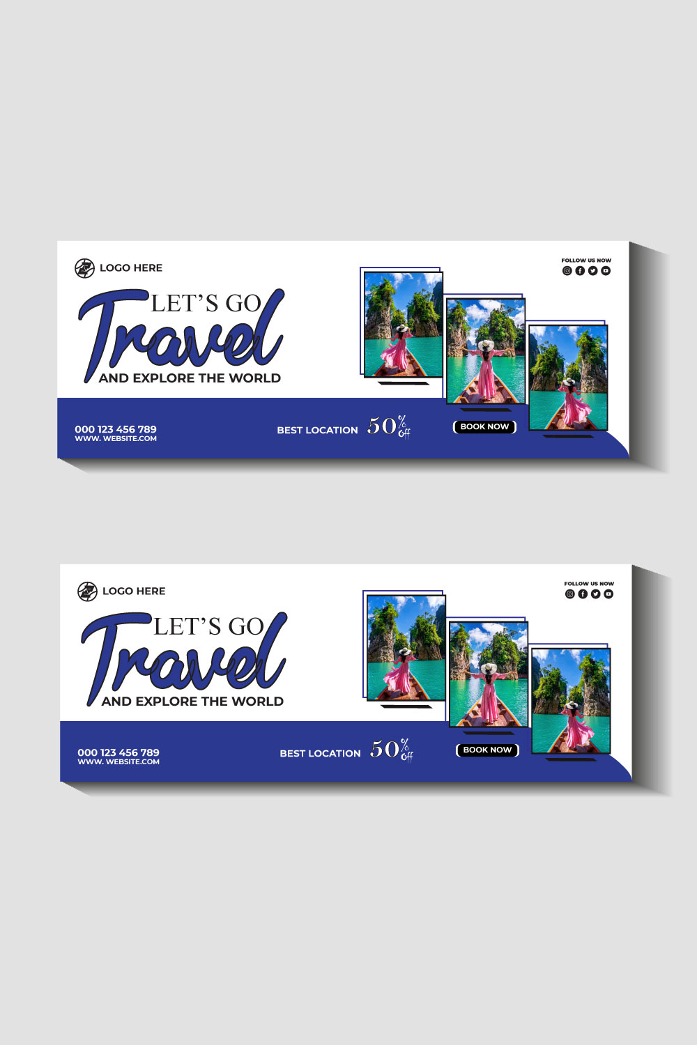 travel and tourism instagram post or social media post template pinterest preview image.